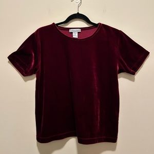 Stephanie Andrew Vintage Women’s Red Velvet Shirt L